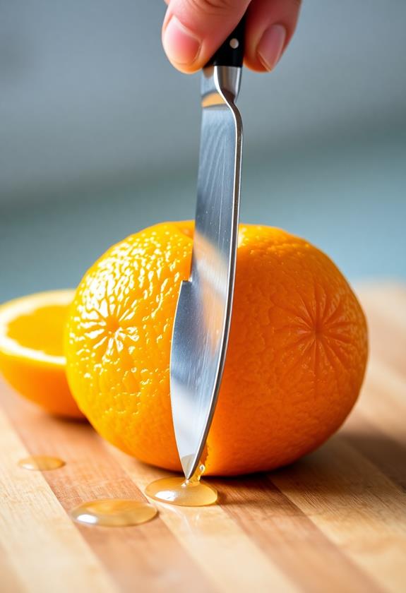 slice oranges into segments