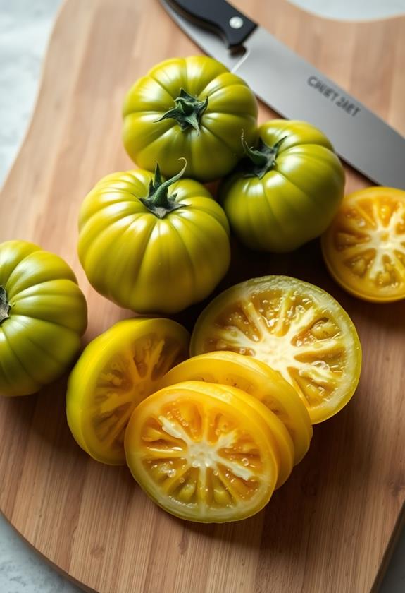 slice tomatoes into rounds