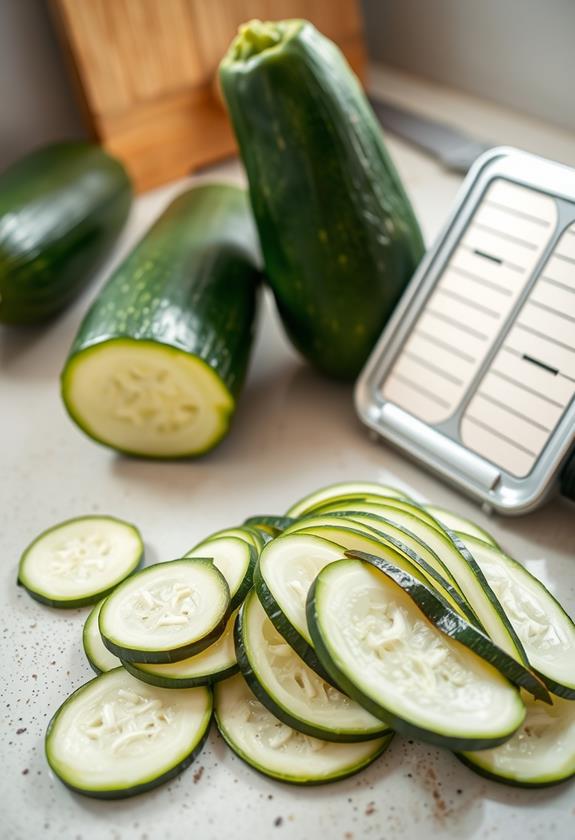 slice zucchinis into strips