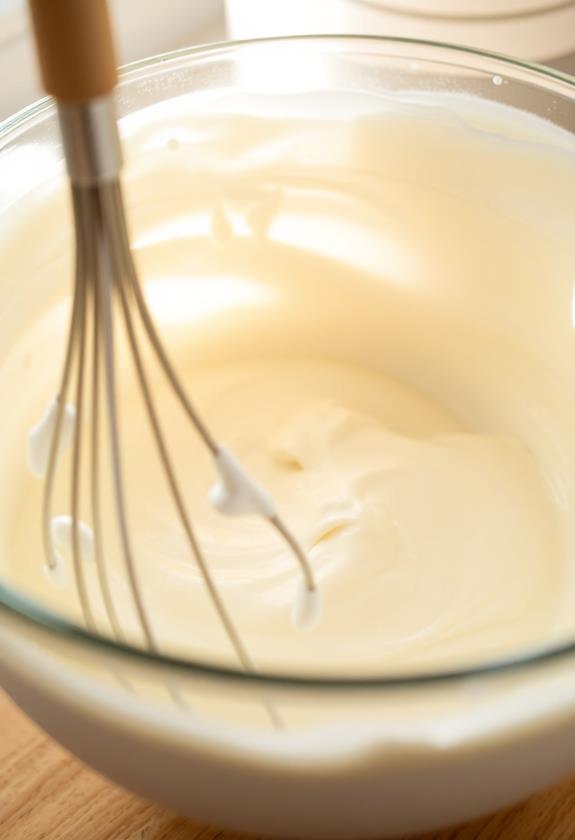 smoothly mix cream ingredients