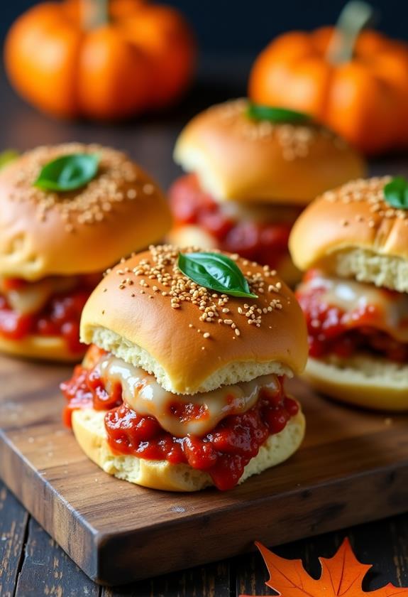 spooky chicken parmesan sliders