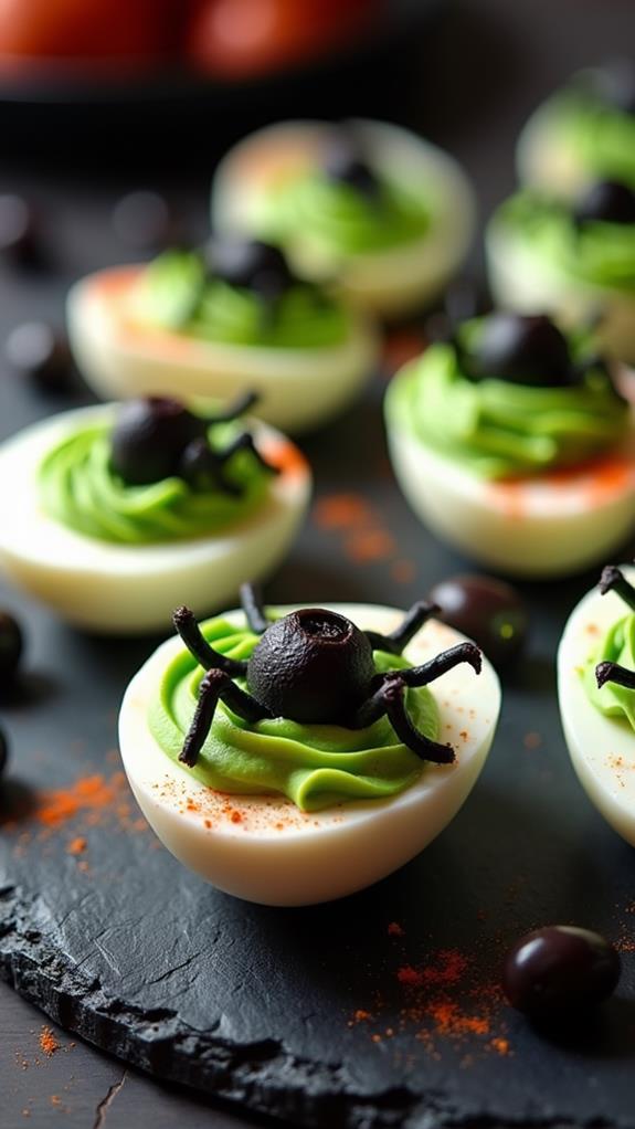 spooky halloween deviled eggs