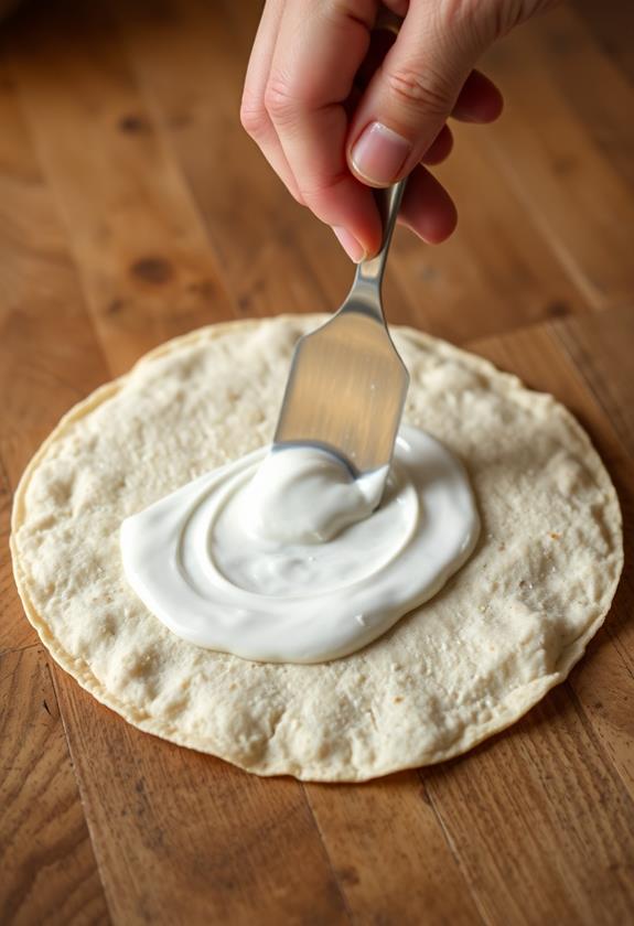 spread sour cream tortillas