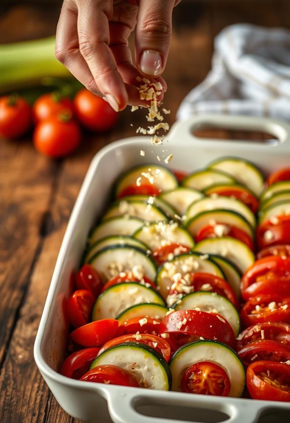 sprinkle garlic on vegetables