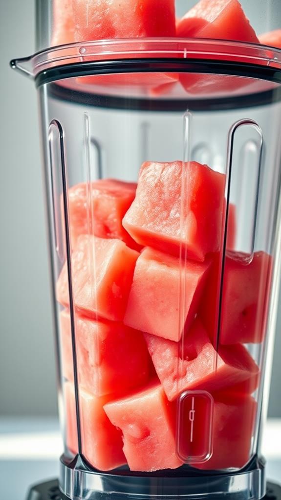 thoroughly blend watermelon cubes