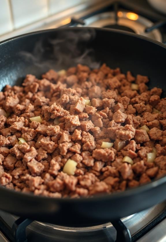 thoroughly brown ground beef