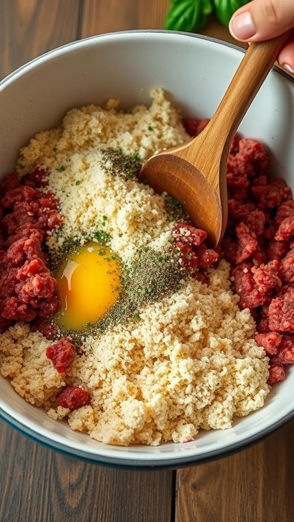 thoroughly mix meatball ingredients