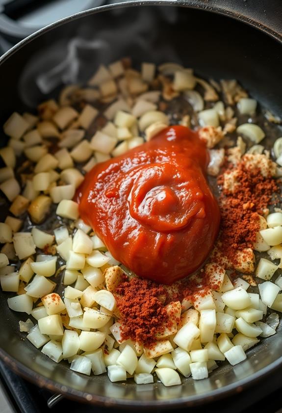 tomato paste and spices