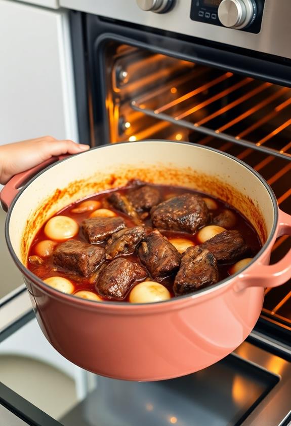 transfer pot to oven