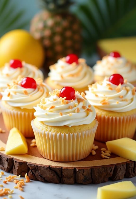 tropical pina colada cupcakes