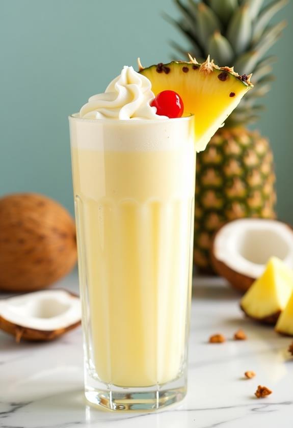 tropical pina colada milkshakes