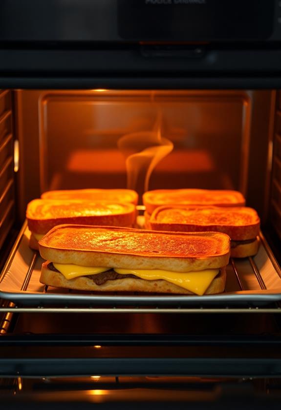 warm sandwiches in oven