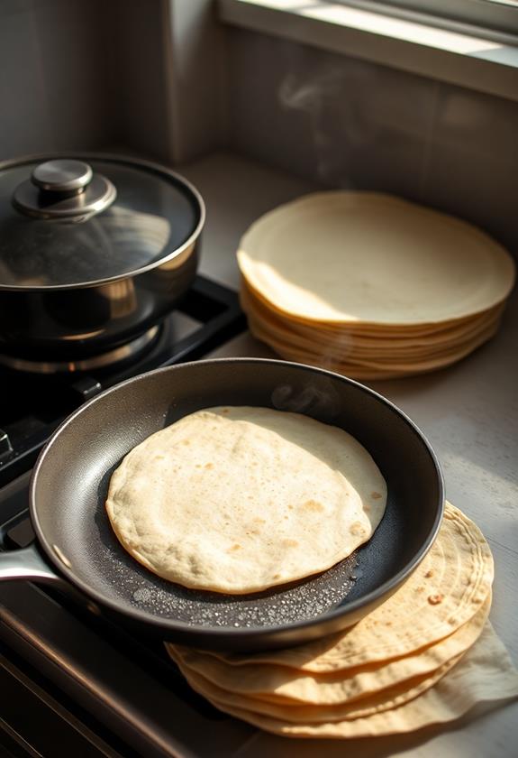 warm tortillas before filling