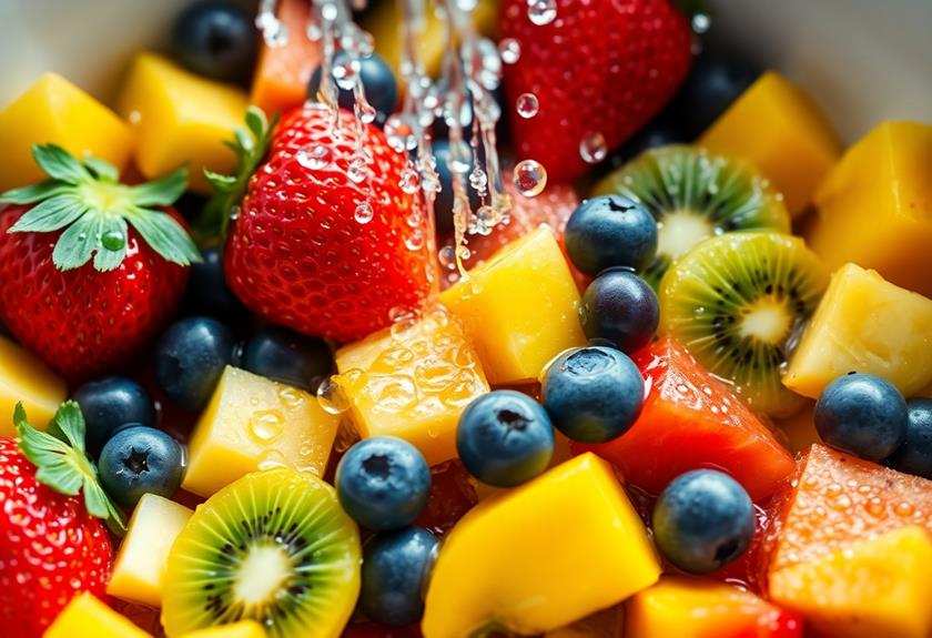 wash and dry fruits