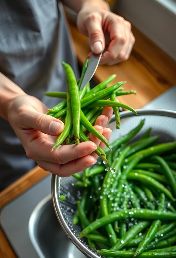 wash and trim beans