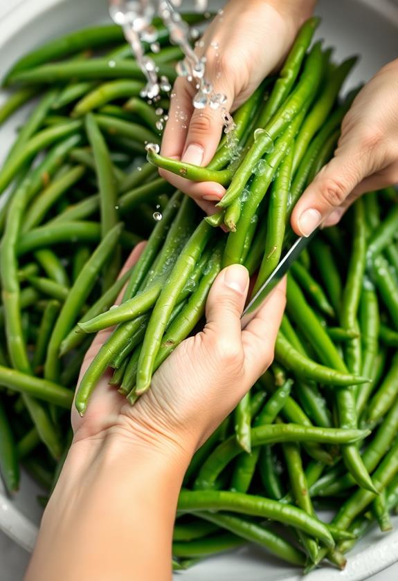 wash and trim beans