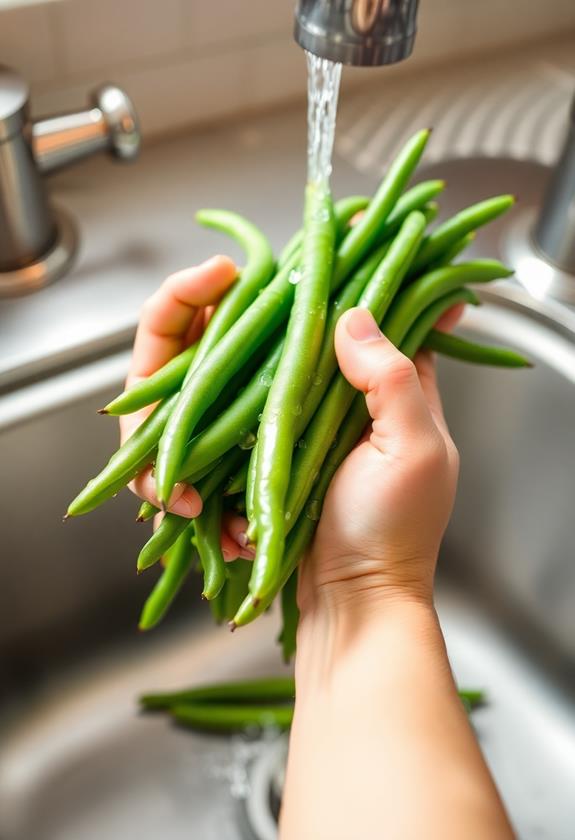 wash and trim beans