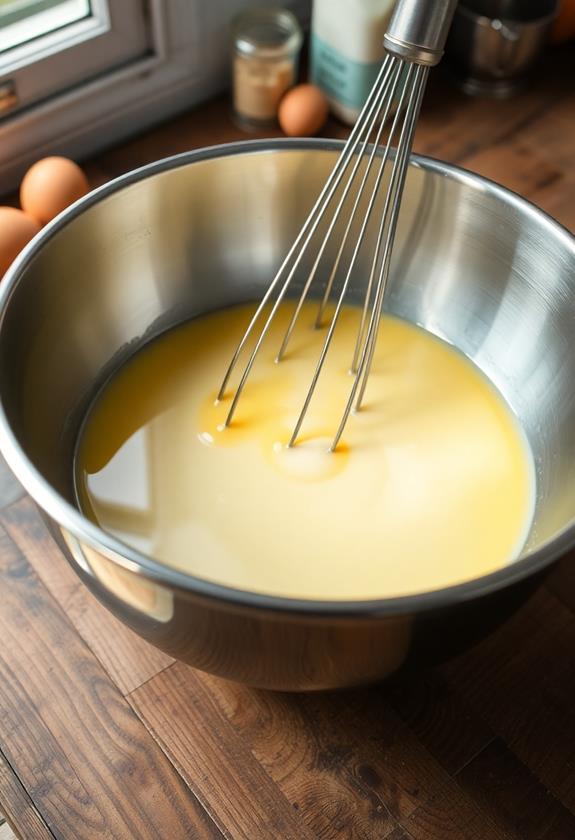 whisk buttermilk with eggs