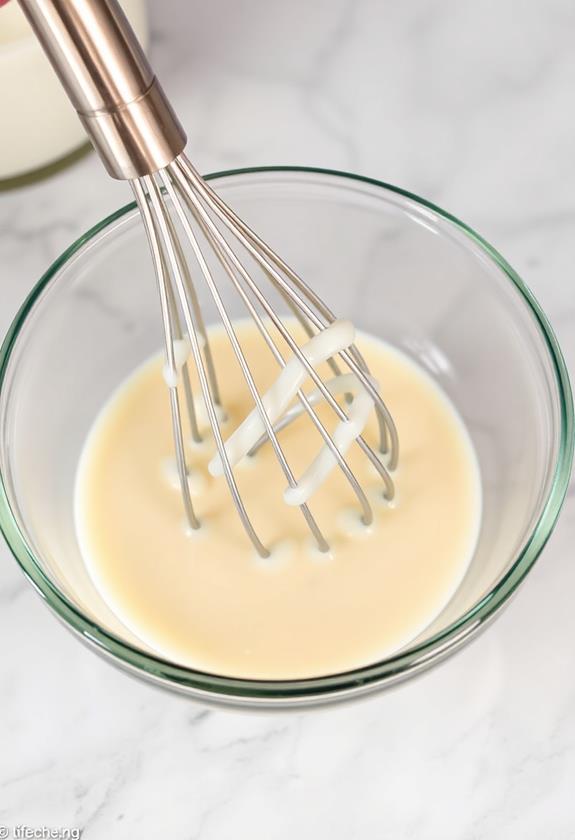 whisk dressing ingredients together