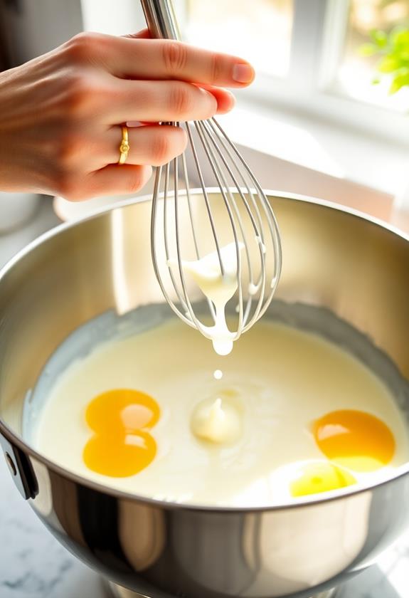 whisk eggs and buttermilk