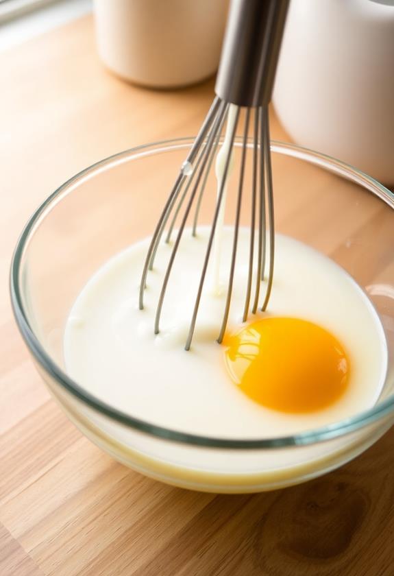 whisk eggs and milk