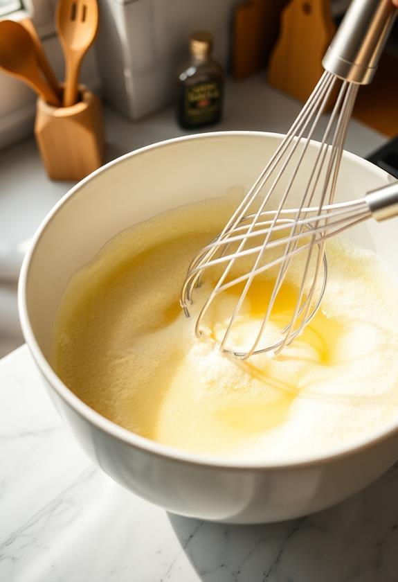 whisk eggs with sugar