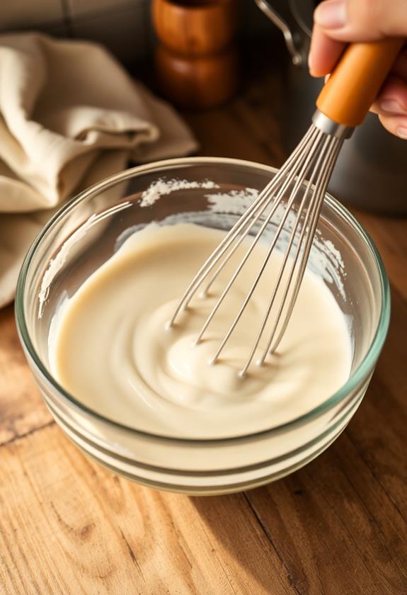 whisk flour and milk