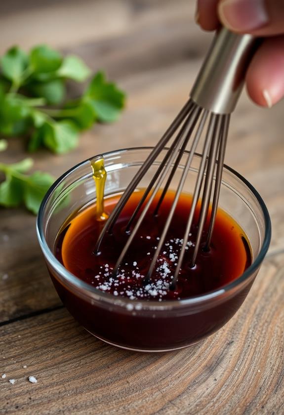 whisk vinaigrette ingredients together