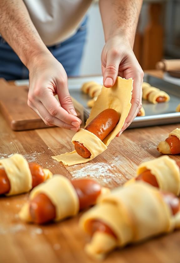 wrap sausage in dough