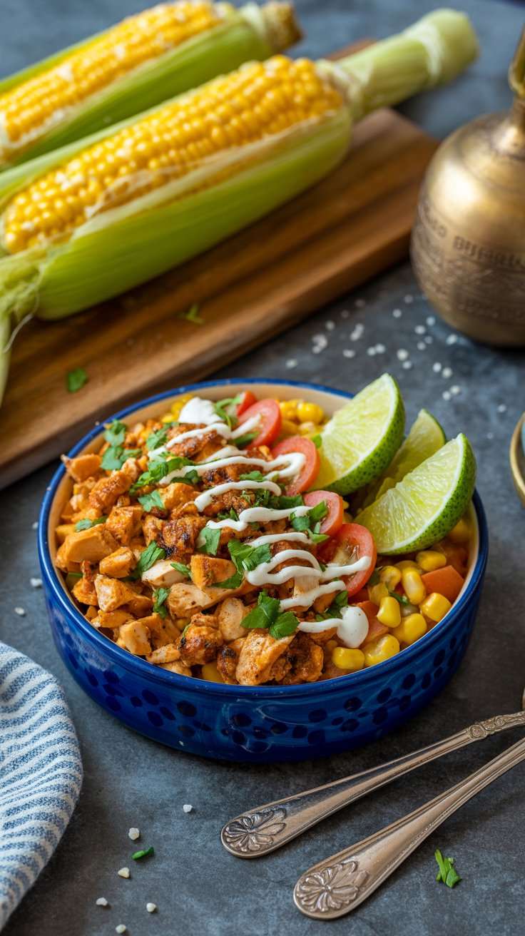 Vibrant Mexican Street Corn Chicken Bowl Recipe