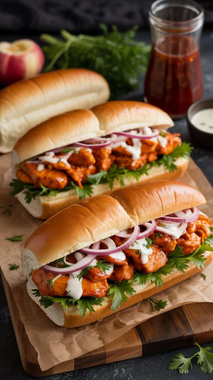 White BBQ Chicken Subs Recipe
